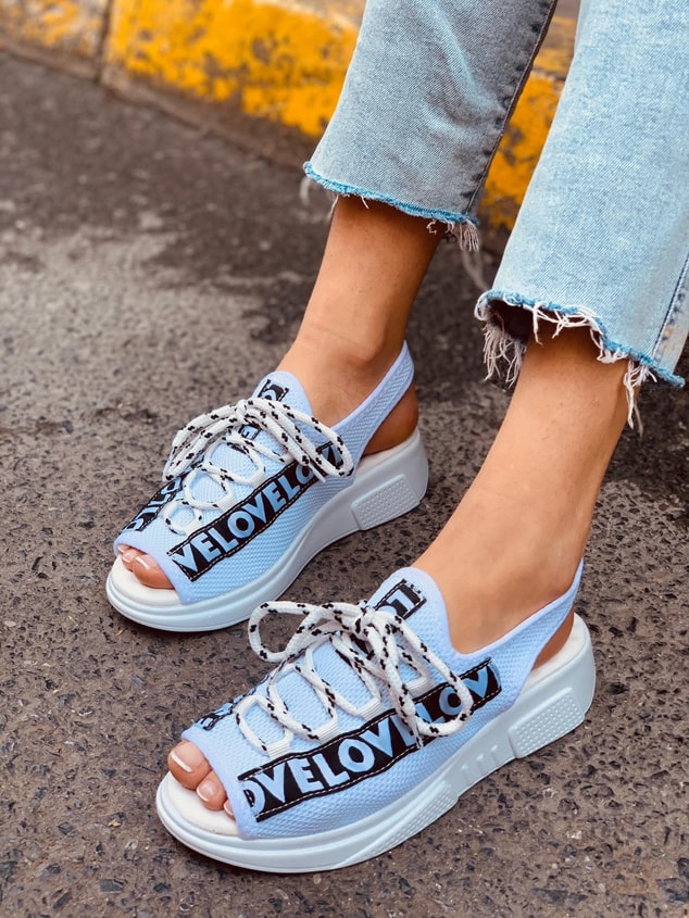 Pastel Mavi (Love) Kadın Spor Ayakkabı Sneakers