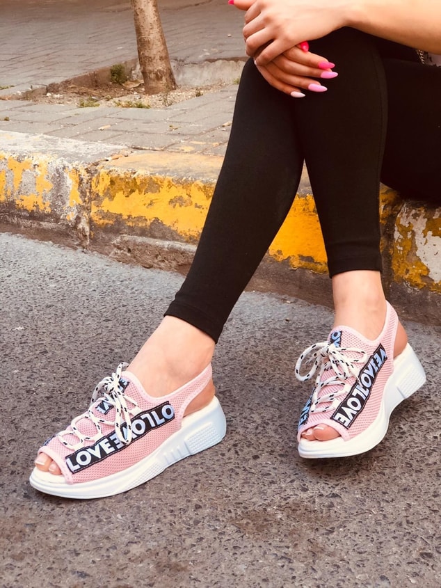 Pembe (Love) Kadın Spor Ayakkabı Sneakers