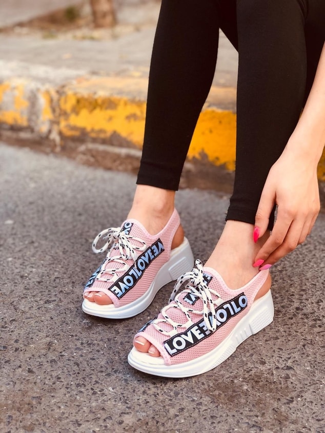 Pembe (Love) Kadın Spor Ayakkabı Sneakers