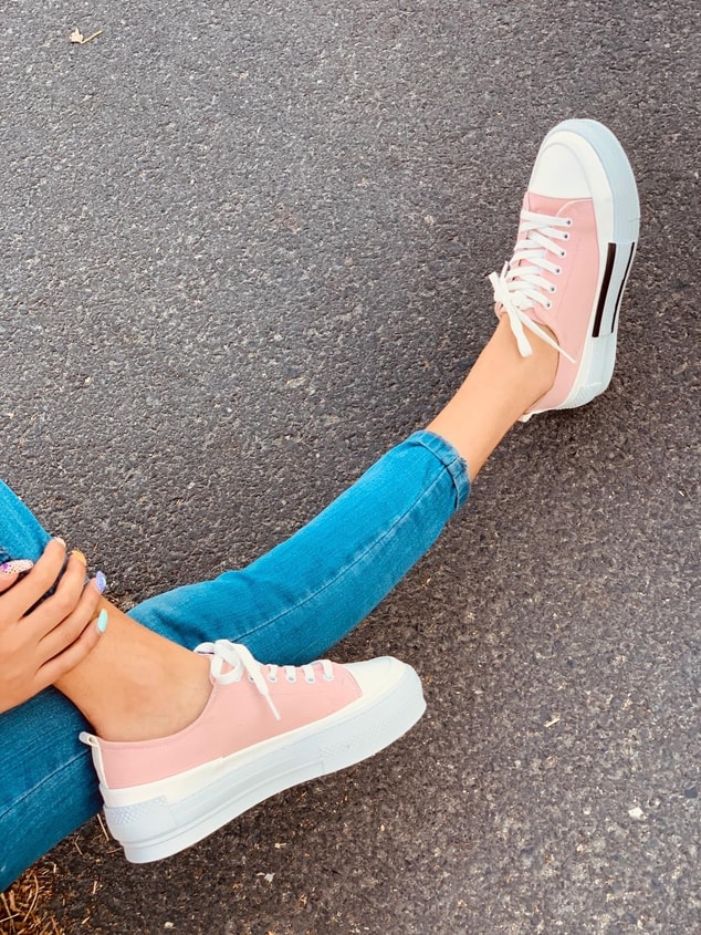 Pudra Deri (Blackberry) Kadın Yüksek Tabanlı Sneakers