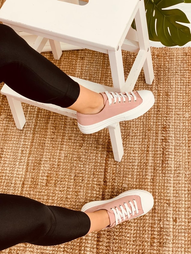 Pudra Süet (Daniel) Kadın Yüksek Tabanlı Sneakers