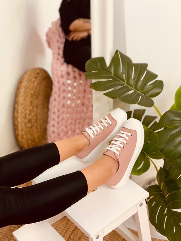 Pudra Süet (Daniel) Kadın Yüksek Tabanlı Sneakers