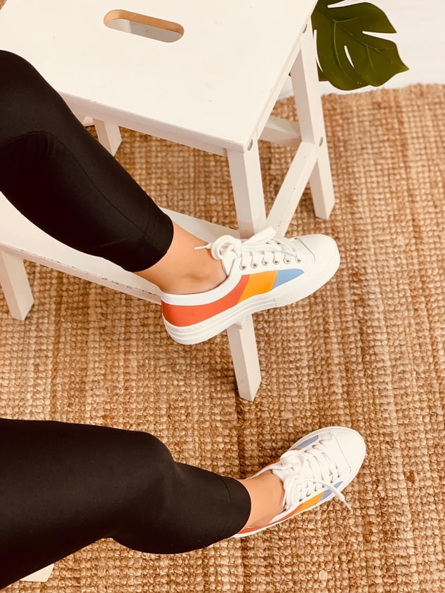 Renkli - Turuncu (Daniel) Kadın Yüksek Tabanlı Sneakers