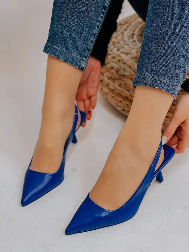 Saks Mavi Deri (Cyrus) Kadın Stiletto