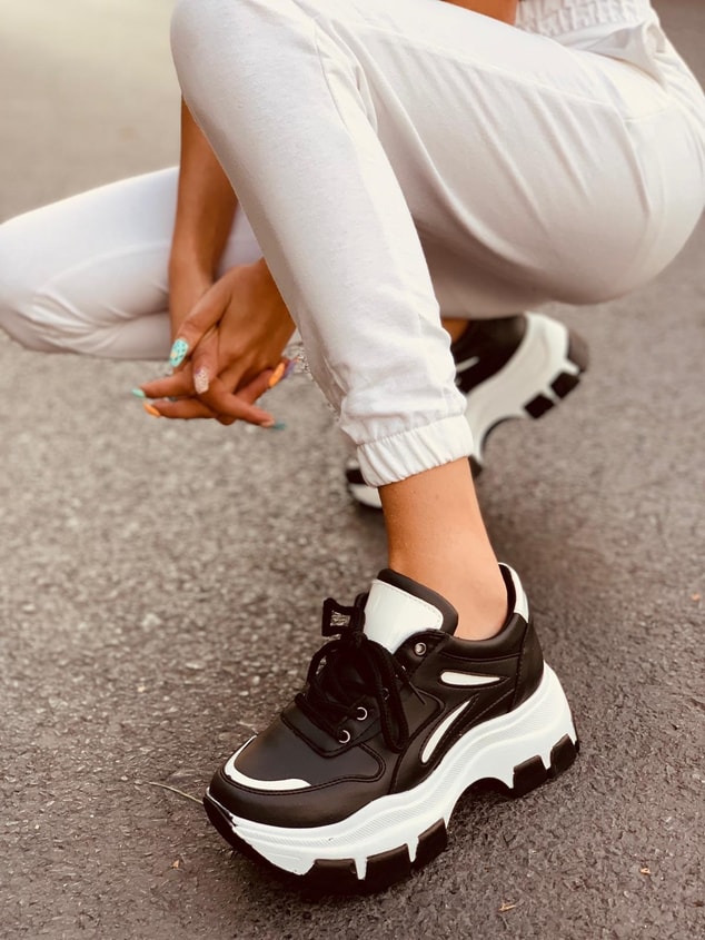 Siyah - Beyaz (Brave) Kadın Spor Ayakkabı Sneakers