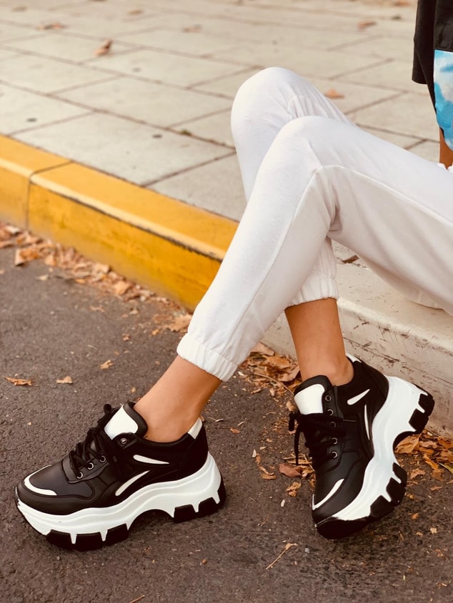 Siyah - Beyaz (Brave) Kadın Spor Ayakkabı Sneakers