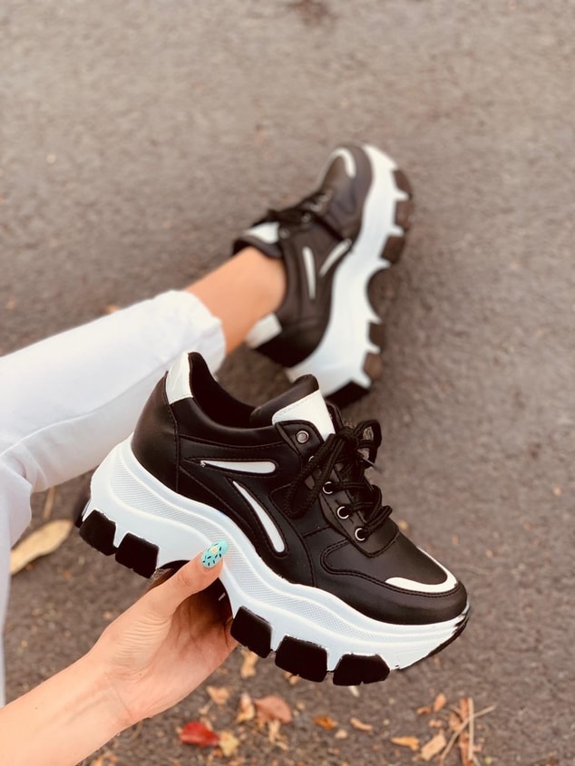 Siyah - Beyaz (Brave) Kadın Spor Ayakkabı Sneakers