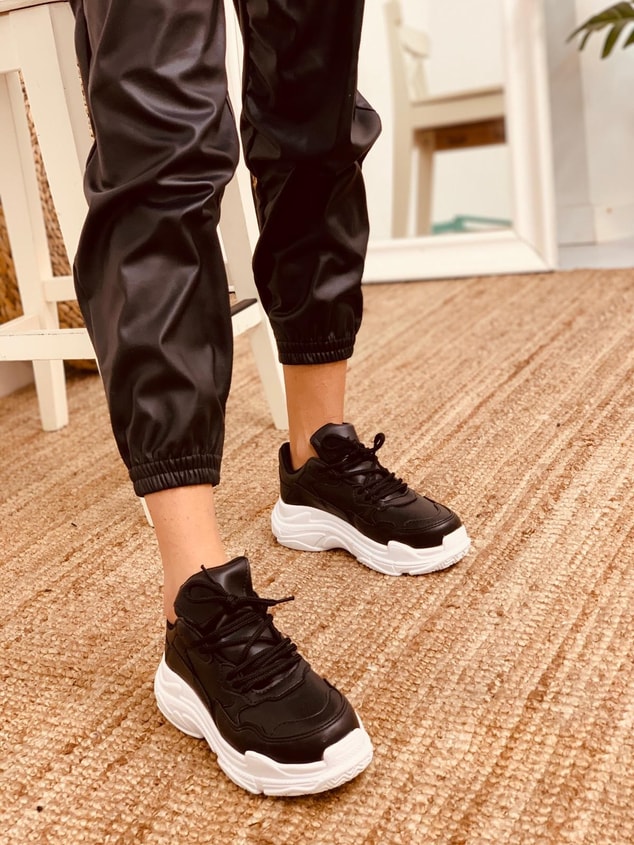 Siyah Beyaz (Tiger) Spor Ayakkabı Kadın Sneakers
