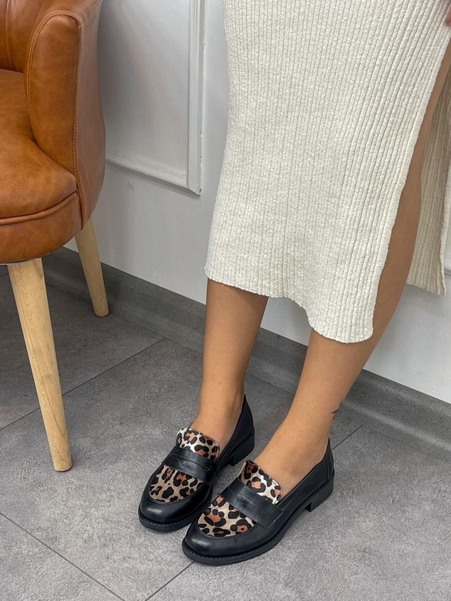 Siyah Cilt Leoparlı (Your) Kadın Loafer