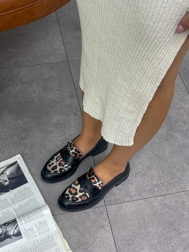 Siyah Cilt Leoparlı (Your) Kadın Loafer