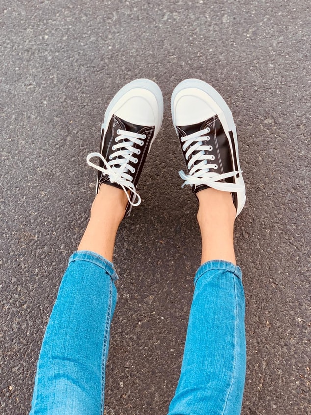 Siyah Deri (Blackberry) Kadın Yüksek Tabanlı Sneakers