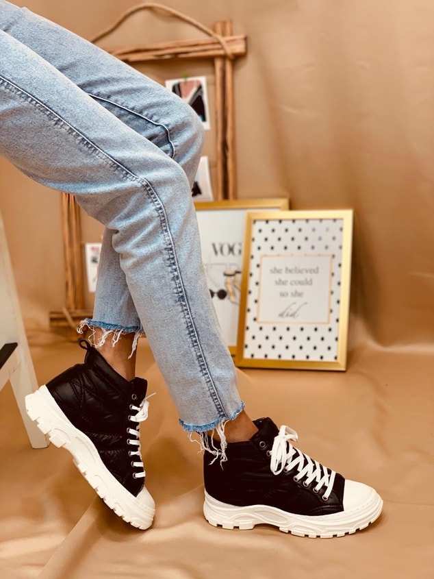 Siyah (Faylinn) Kadın Bot - Sneakers