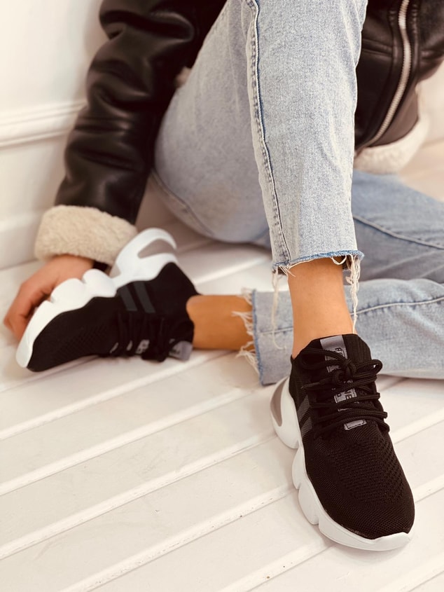 Siyah-Füme Triko (Cool) Kadın Sneakers