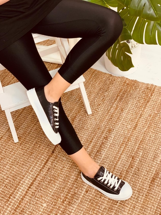 Siyah Piton (Daniel) Kadın Yüksek Tabanlı Sneakers