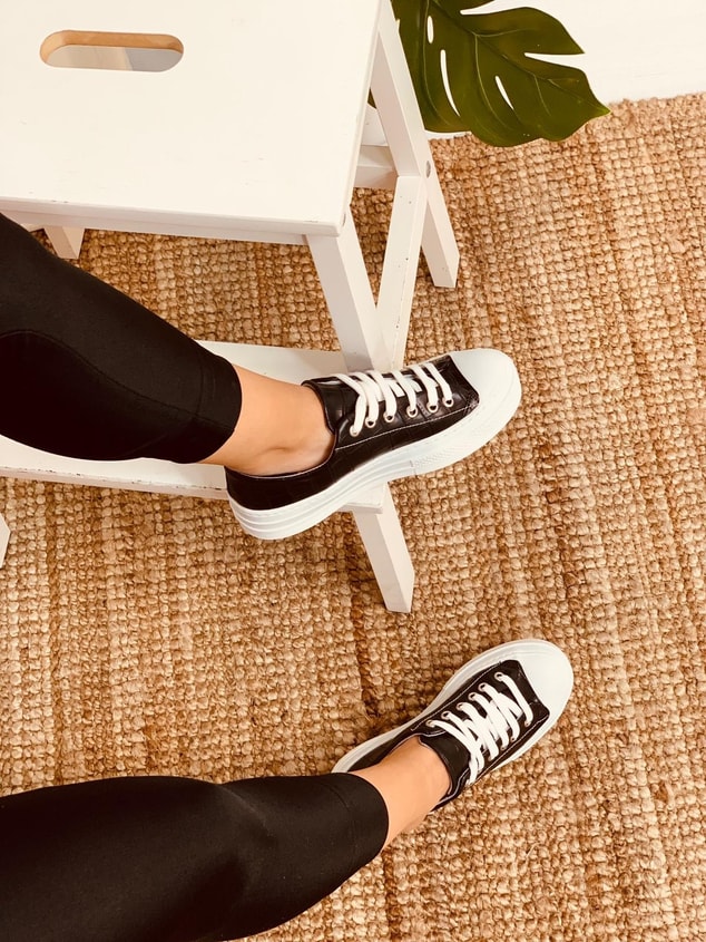 Siyah Piton (Daniel) Kadın Yüksek Tabanlı Sneakers