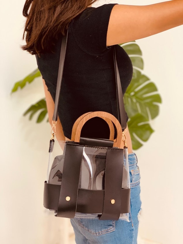 Siyah Şeffaf (Lilly) Cüzdanlı Çanta
