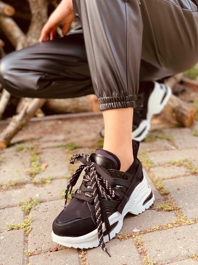 Siyah (Sentello) Kadın Spor Ayakkabı Sneakers