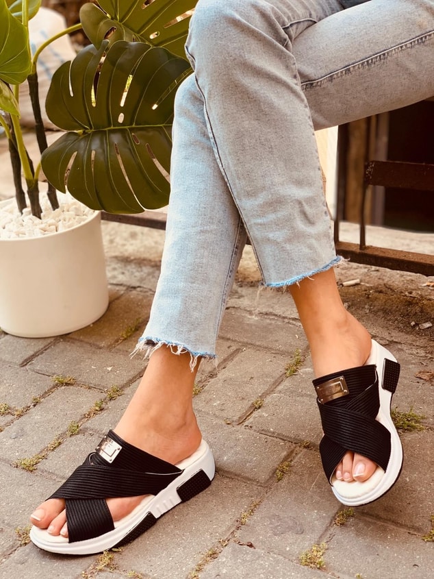 Siyah (Style) Kadın Spor Ayakkabı Sneakers - Terlik