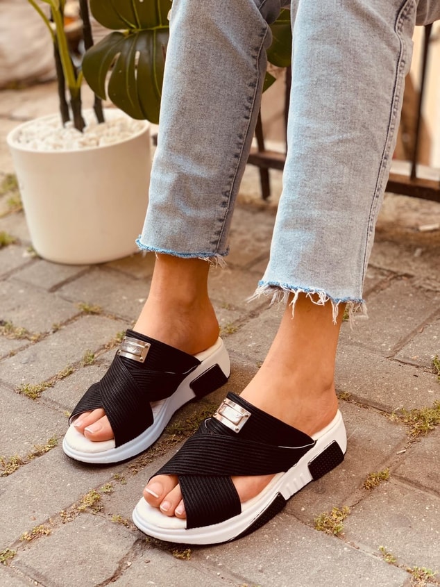 Siyah (Style) Kadın Spor Ayakkabı Sneakers - Terlik