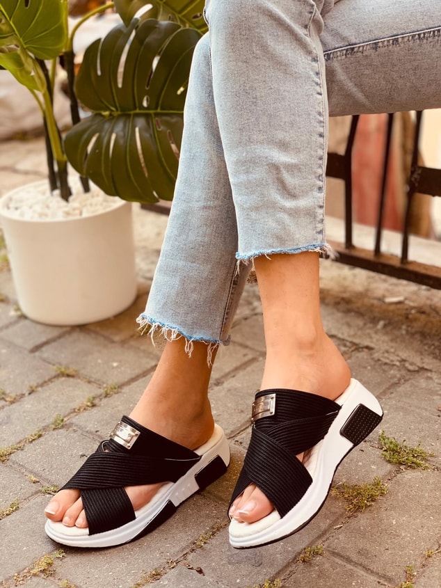 Siyah (Style) Kadın Spor Ayakkabı Sneakers - Terlik