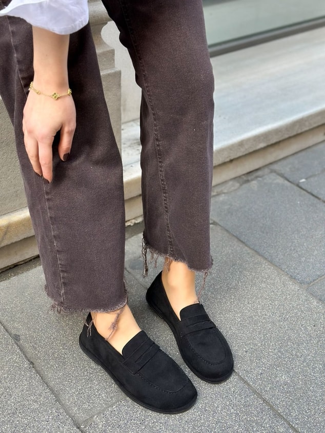 Siyah Süet (Daria) Kadın Casual Günlük Ayakkabı