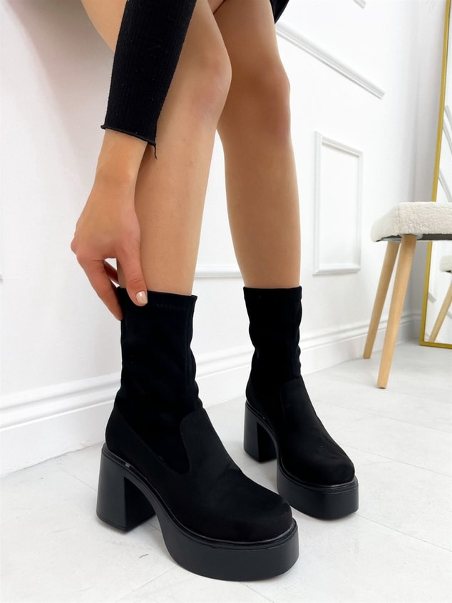 Siyah Süet (Lopez) Kadın Platform Bot