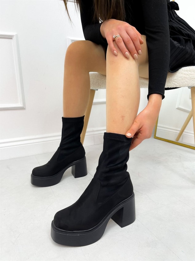 Siyah Süet (Lopez) Kadın Platform Bot