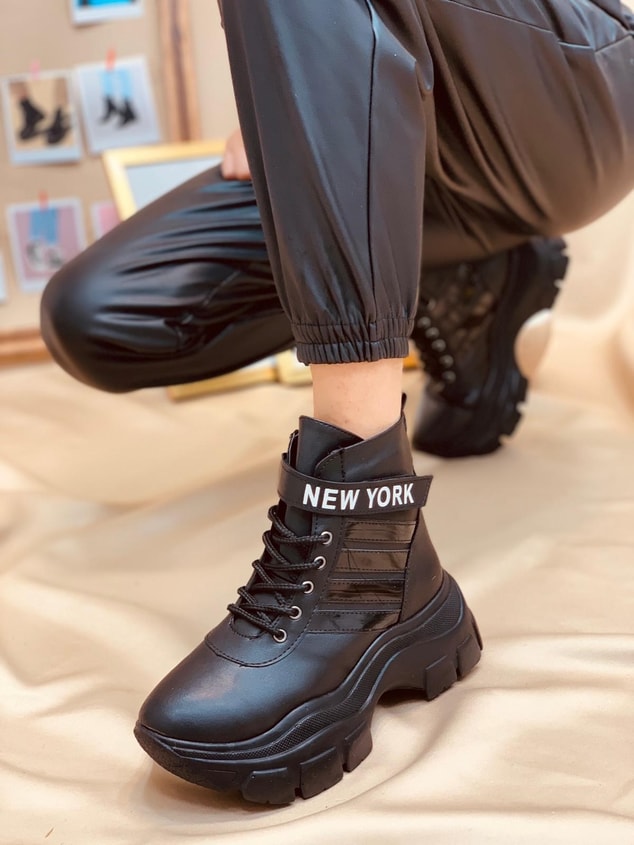 Siyah (Teddy PLUS) Kadın Spor Ayakkabı Sneakers