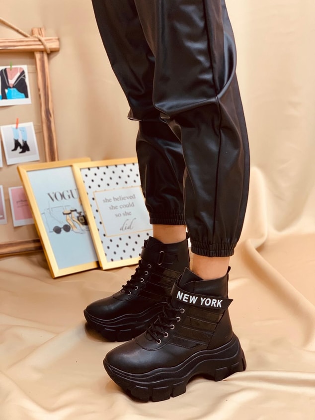 Siyah (Teddy PLUS) Kadın Spor Ayakkabı Sneakers