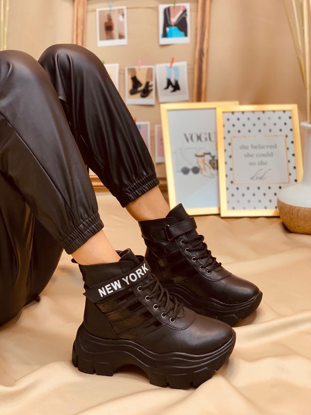 Siyah (Teddy PLUS) Kadın Spor Ayakkabı Sneakers