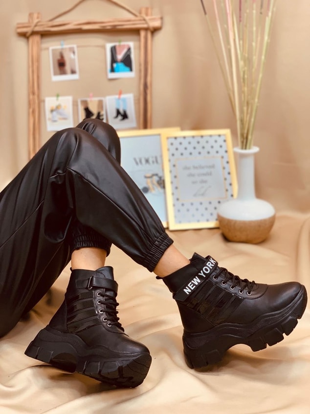 Siyah (Teddy PLUS) Kadın Spor Ayakkabı Sneakers