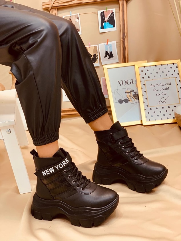 Siyah (Teddy PLUS) Kadın Spor Ayakkabı Sneakers