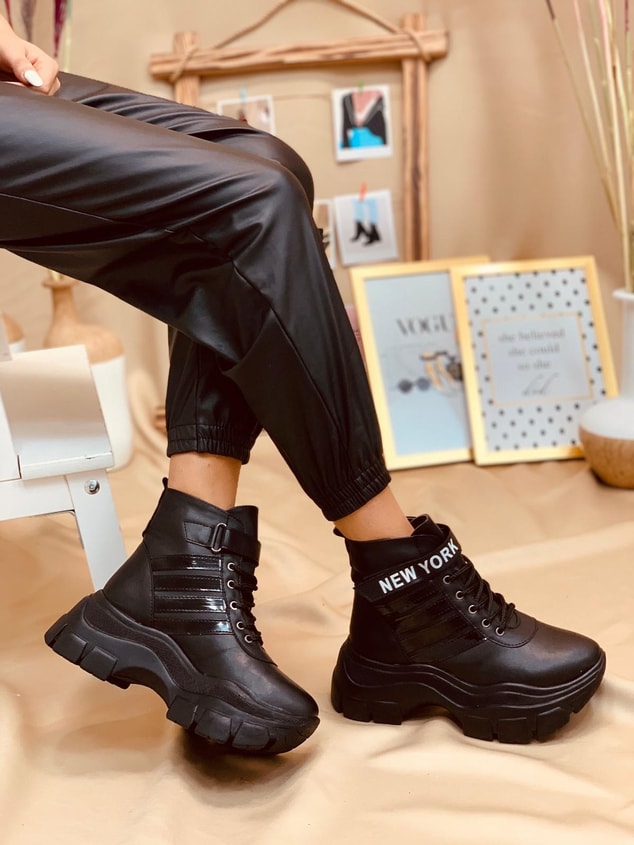 Siyah (Teddy PLUS) Kadın Spor Ayakkabı Sneakers