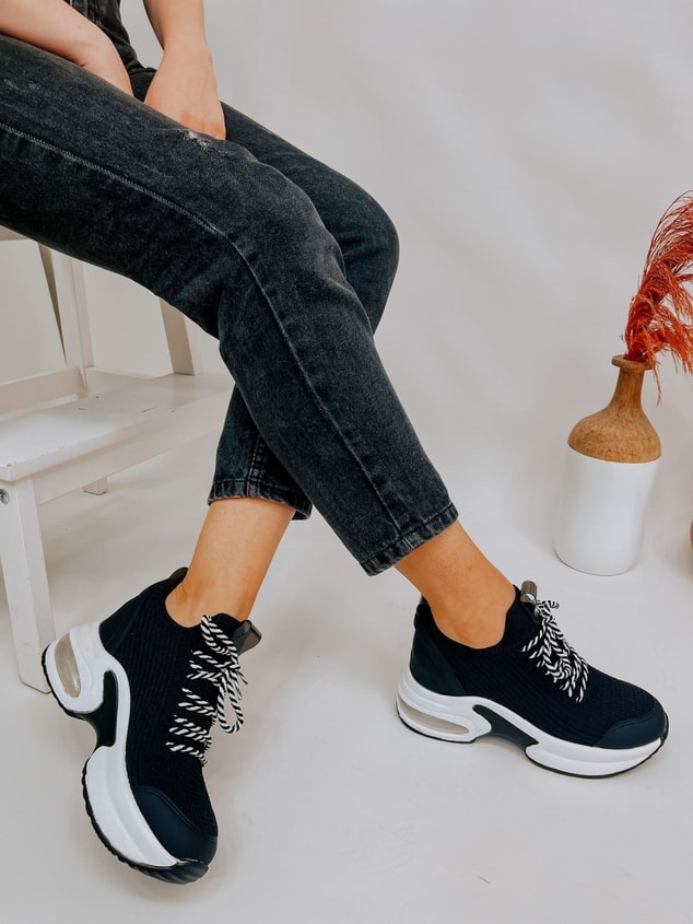 Siyah Triko (Jack) Kadın Sneakers