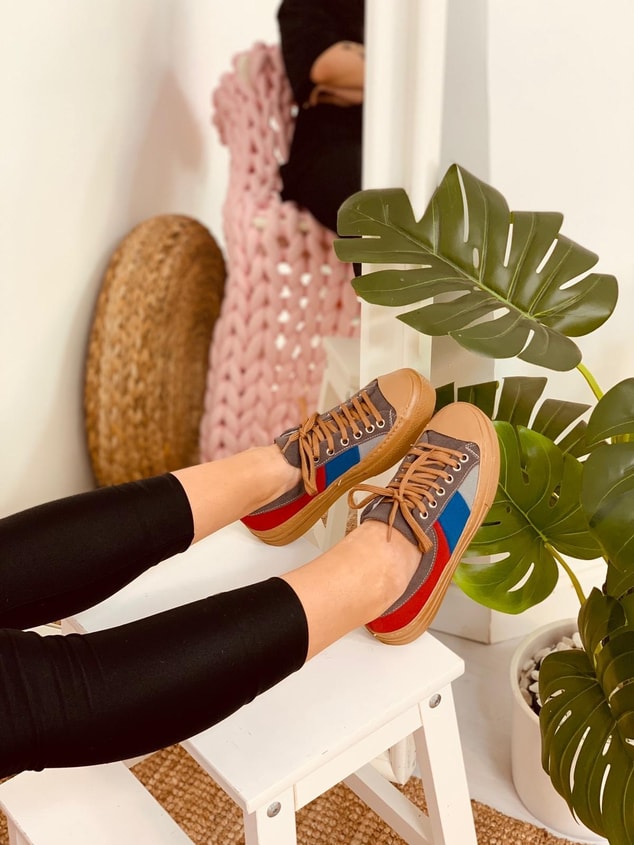Taba - Beyaz Renkli (Daniel) Kadın Yüksek Tabanlı Sneakers