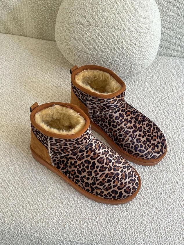 Taba Leoparlı Kar Botu (Mini) Kadın Bot