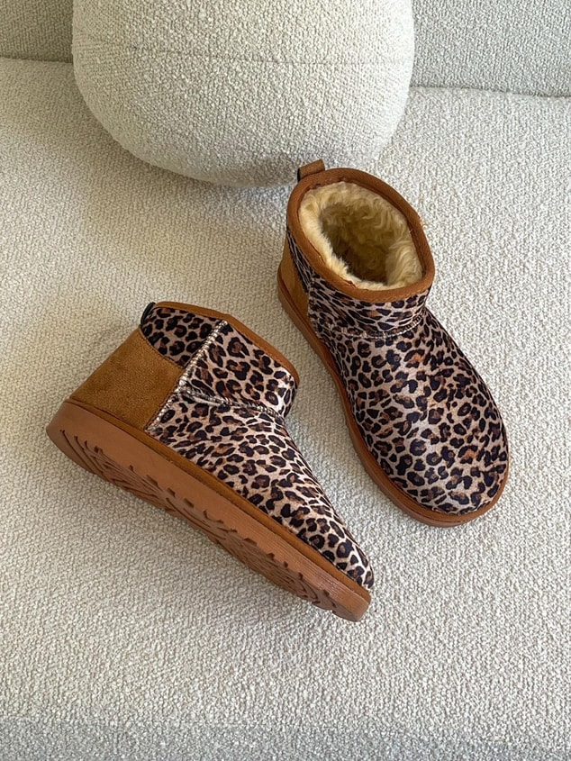 Taba Leoparlı Kar Botu (Mini) Kadın Bot