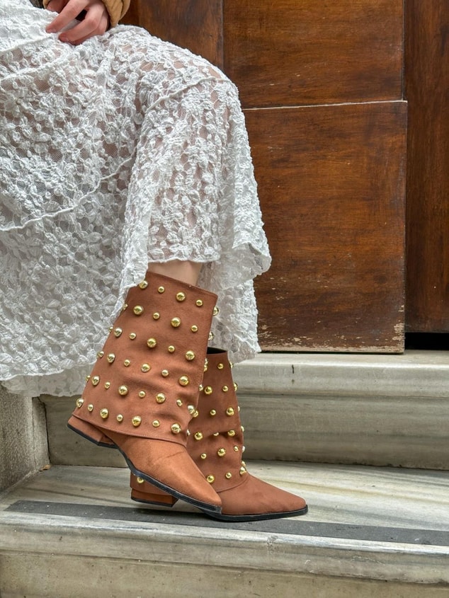 Taba Süet (Rucci) Trok Detay Kadın Çizme