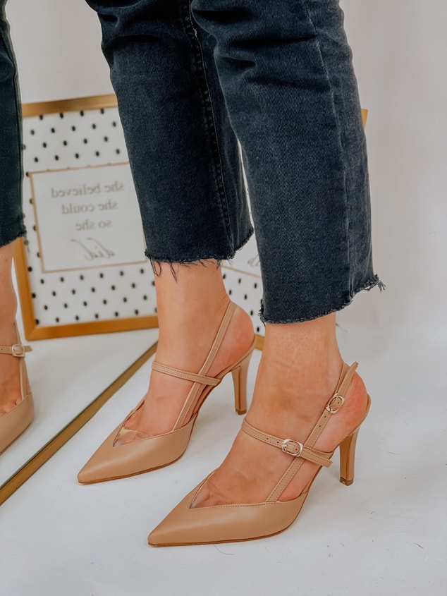 Ten Deri (Cindy) Şeffaf Detay Bilek Tokalı Kadın Stiletto
