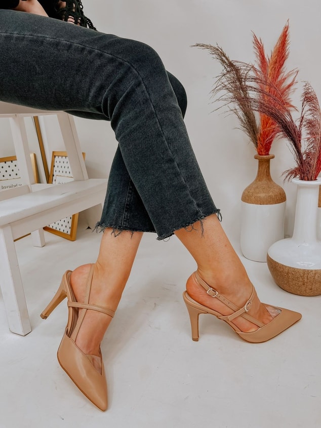 Ten Deri (Cindy) Şeffaf Detay Bilek Tokalı Kadın Stiletto