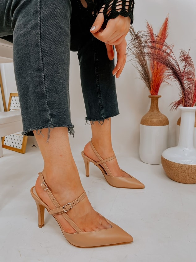 Ten Deri (Cindy) Şeffaf Detay Bilek Tokalı Kadın Stiletto