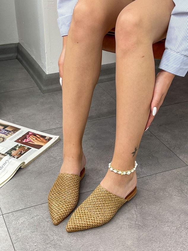 Vizon( Kate ) Örgü Detay Kadın Terlik