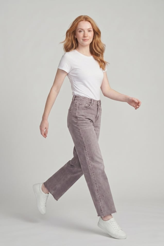 Kadın Yüksek Bel Kahverengi Straight Jean Pantolon M5236-3 Kahve