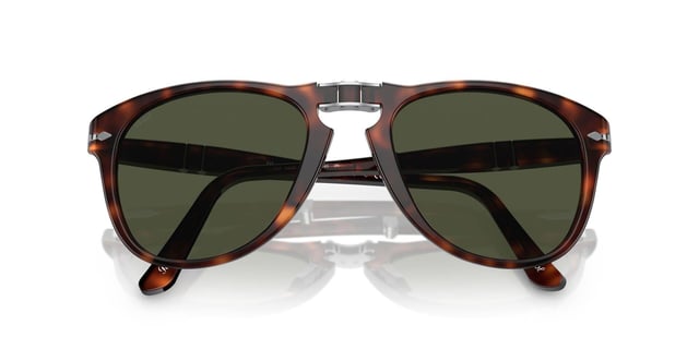 Erkekler için tasarlanmış Persol Havana çerçeve ve yeşil lens güneş gözlüğü