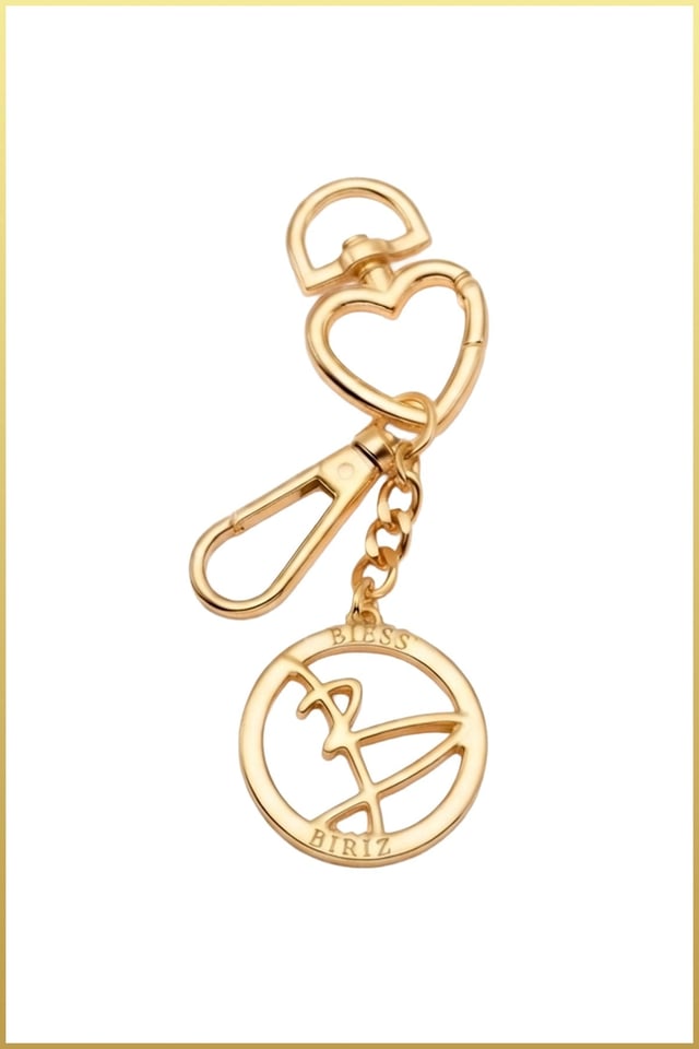 BIESS Kalp Aksesuarlı Charm Anahtarlık - Gold