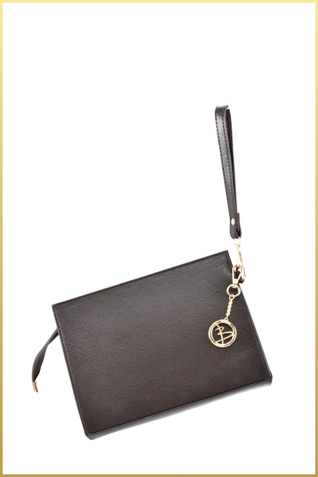 Biess Portföy Clutch El Çantası (Charm Hediyeli) - Acı Kahve