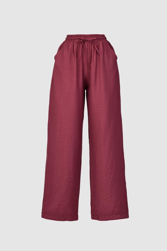 Çilek Kumaş Yazlık Pantolon -Bordo