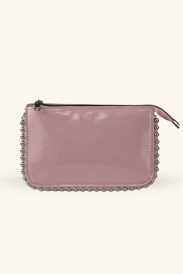 Mini Boncuklu Çanta - Pembe