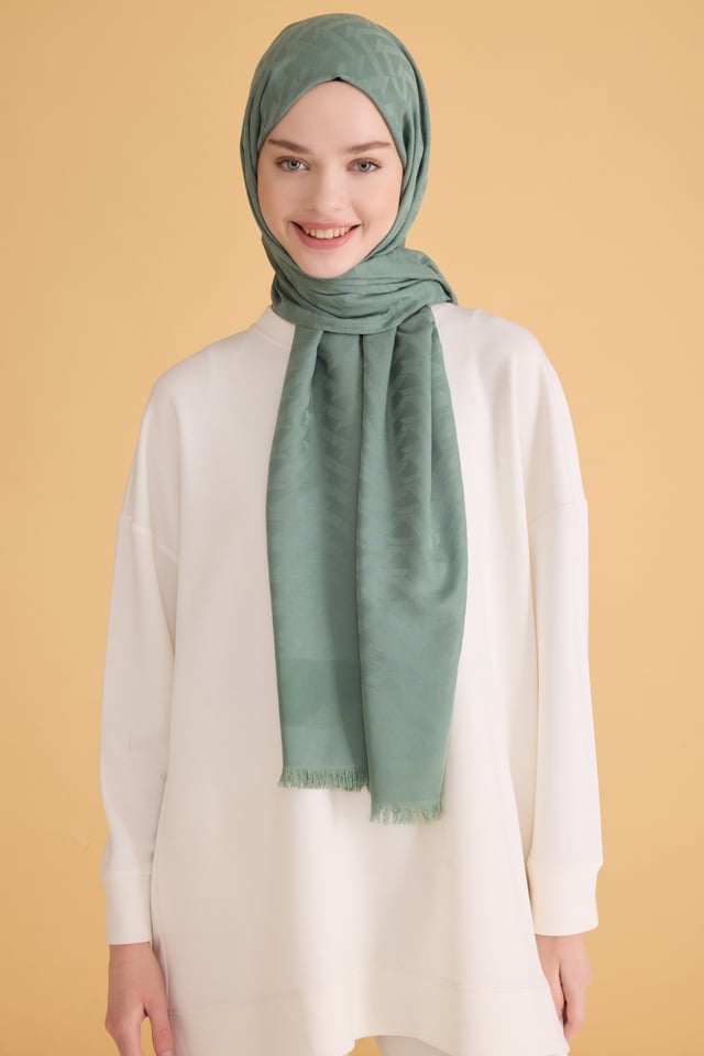 Belli Fresh Geometrik Desen Mint Yeşili Açelya Şal 3 - 675