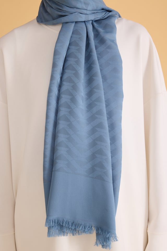 Belli Fresh Geometrik Desen Mavi Açelya Şal 3 - 579